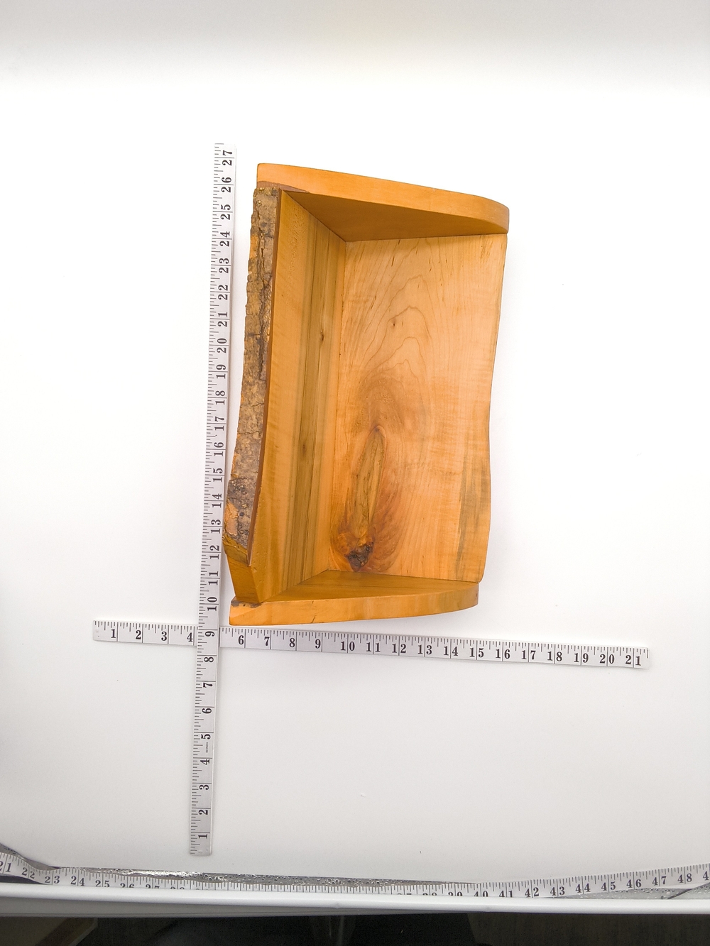 Handcrafted Live Edge Solid Wood Desktop Book Trough & Display Shelf - Picture 8 of 13